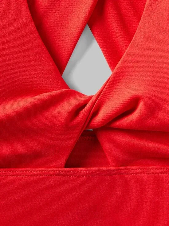 FABLETICS Oasis Twist Medium Impact Sports Bra Red - Medium - NWT NEW - Picture 3 of 8